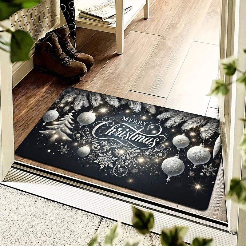 Perfecsy VIKAMA Christmas carpet soft doormat Christmas tree romantic floor mat living room carpet Rug For Bedroom Welcome Ma