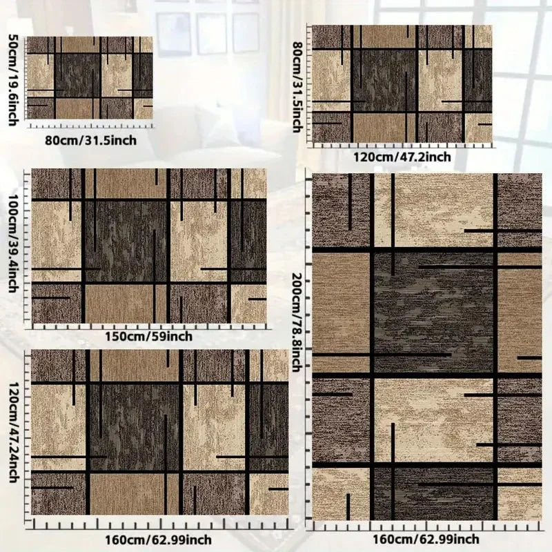Perfecsy VIKAMA Geometric Rug Lightweight And Easy To Clean Home Area Rug, Suitable For Living Room, Bedroom, Office Home Dec