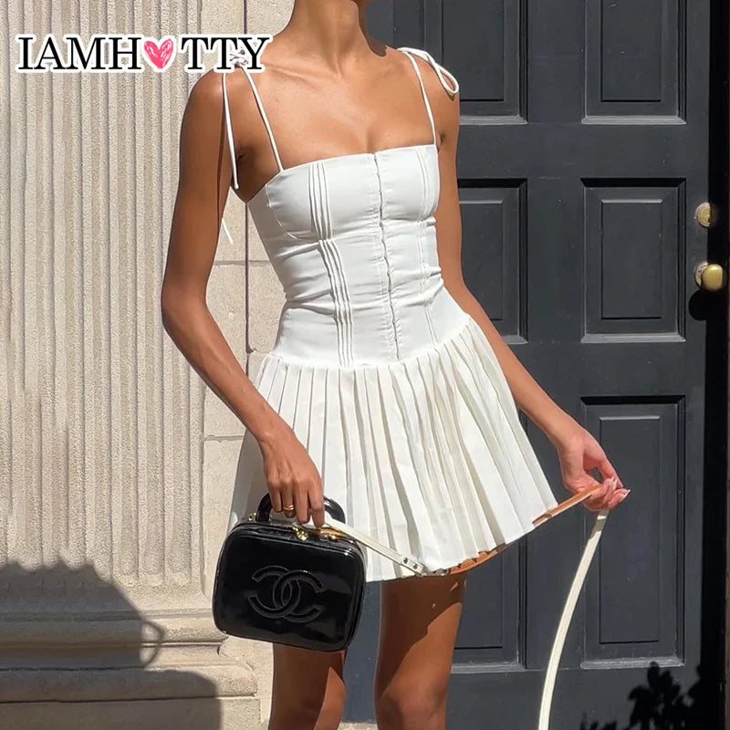 Envy NYC Envy NYC Pleated Sleeveless Corset Mini Dress — main product shot