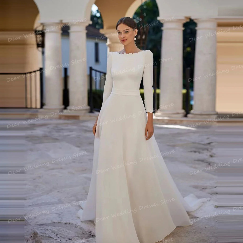 Envy NYC Envy NYC A Line Boat Neck Bridal Gown — product category context