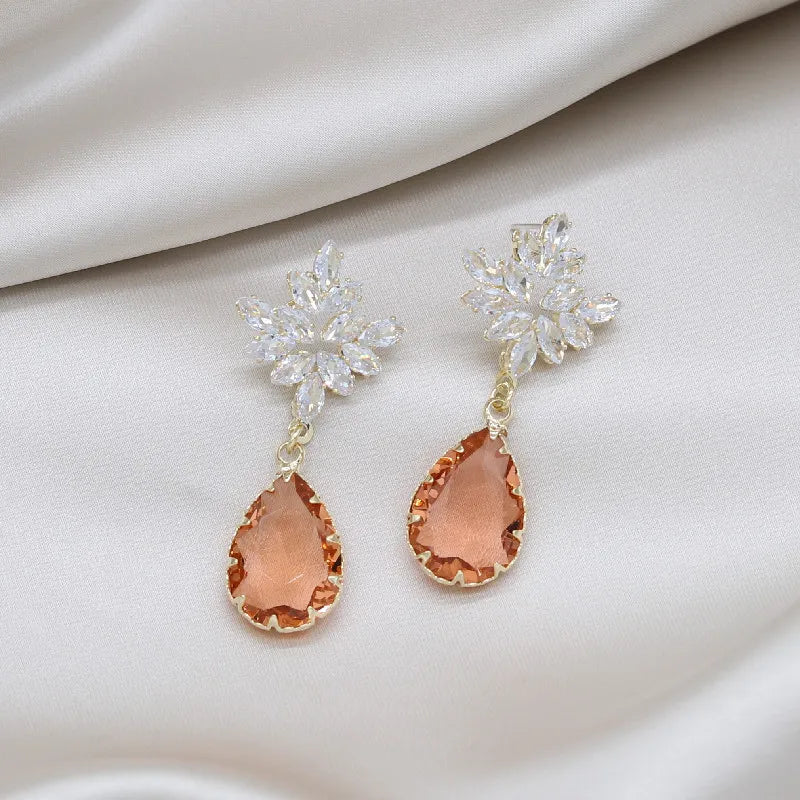 Envy NYC Envy NYC Water Drop Earrings 14K Gold Plating Zircon — Gold detail
