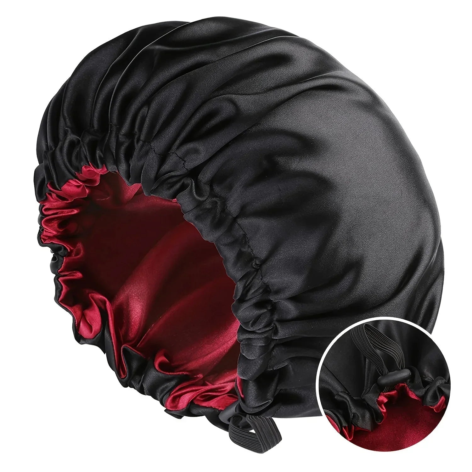 Perfecsy Women's Fashion Bonnet Soft Silk Smooth Double Layered Button Adjustable Hair Hat for Daily Home Comfortable Sleep H