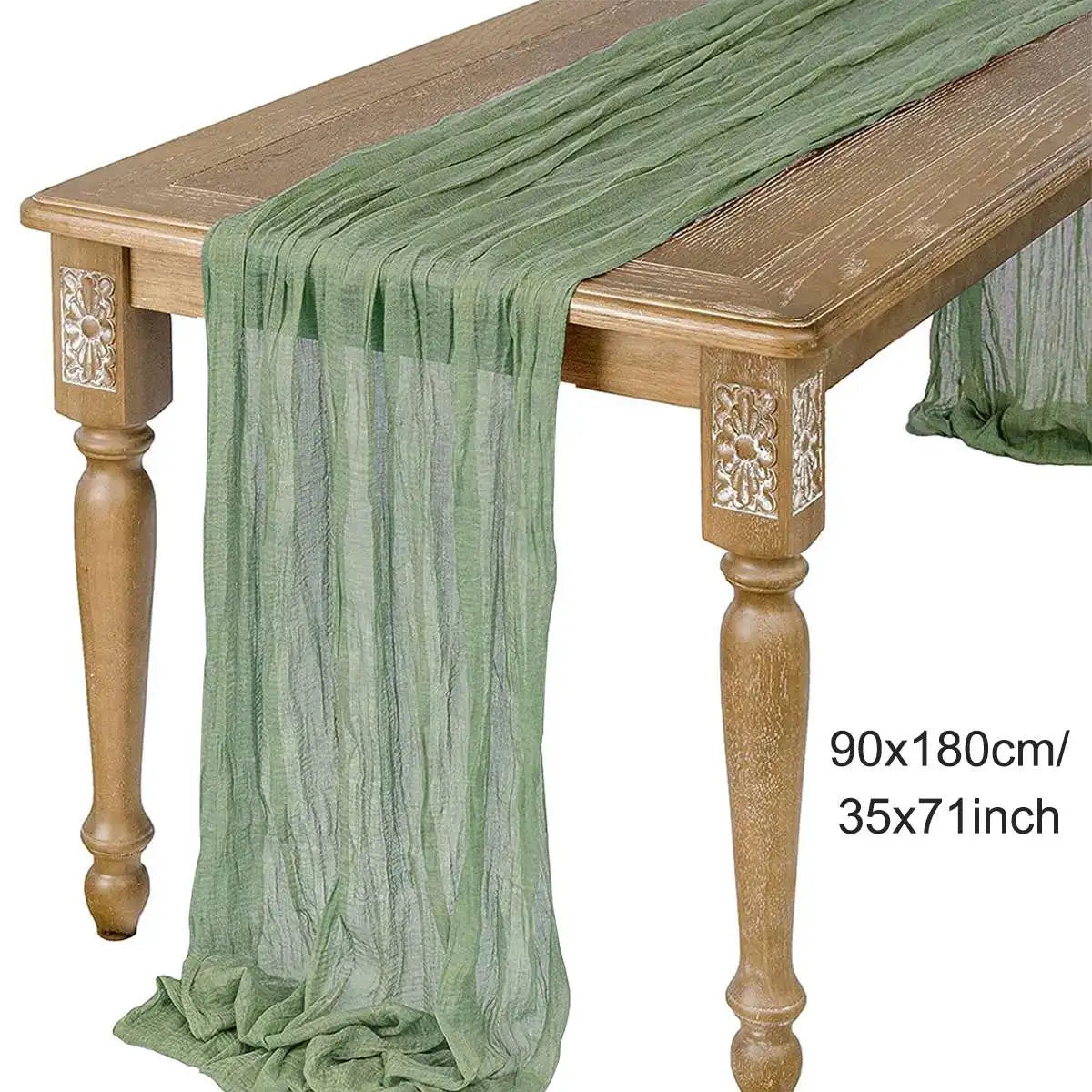 Perfecsy Semi-Sheer Gauze Table Runner Sage Cheesecloth Table Setting Dining Vintage Wedding Party Christmas Banquets Arches 