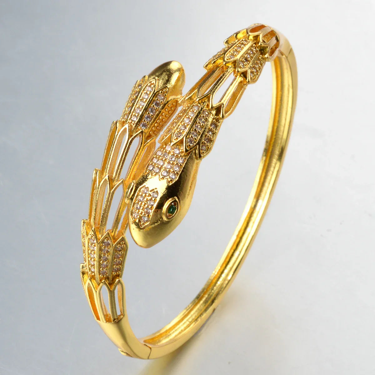 Envy NYC Envy NYC Snake CZ Zircon Bangle Bracelet — Envy NYC branding close-up
