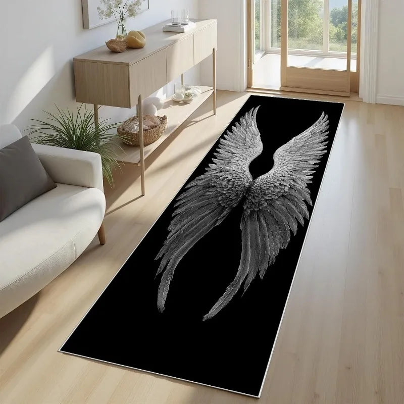 Perfecsy Skull Pattern Gothic Runner Rug Red Black Rose Decor Carpet Soft Non-Slip Art Home Decor Mat for Hallway Living Room