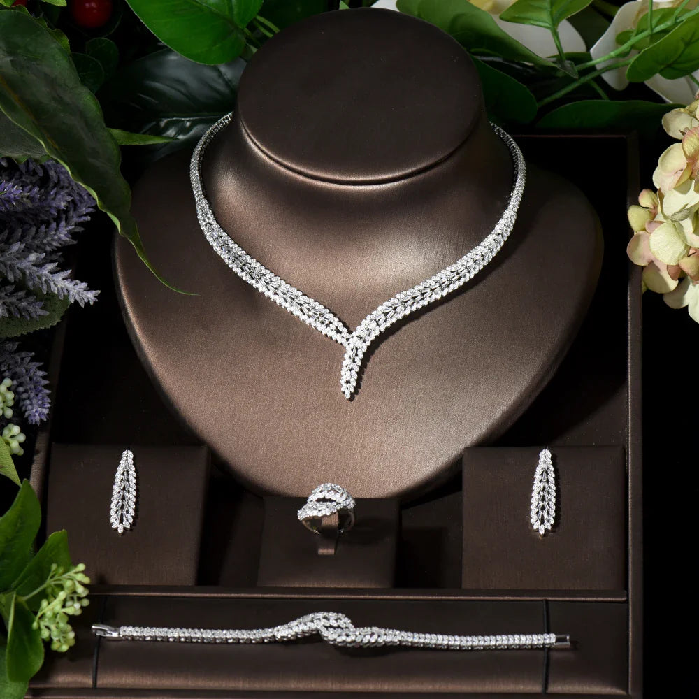 Envy NYC Envy NYC Breathtaking CZ Bridal Jewelry Set — construction detail