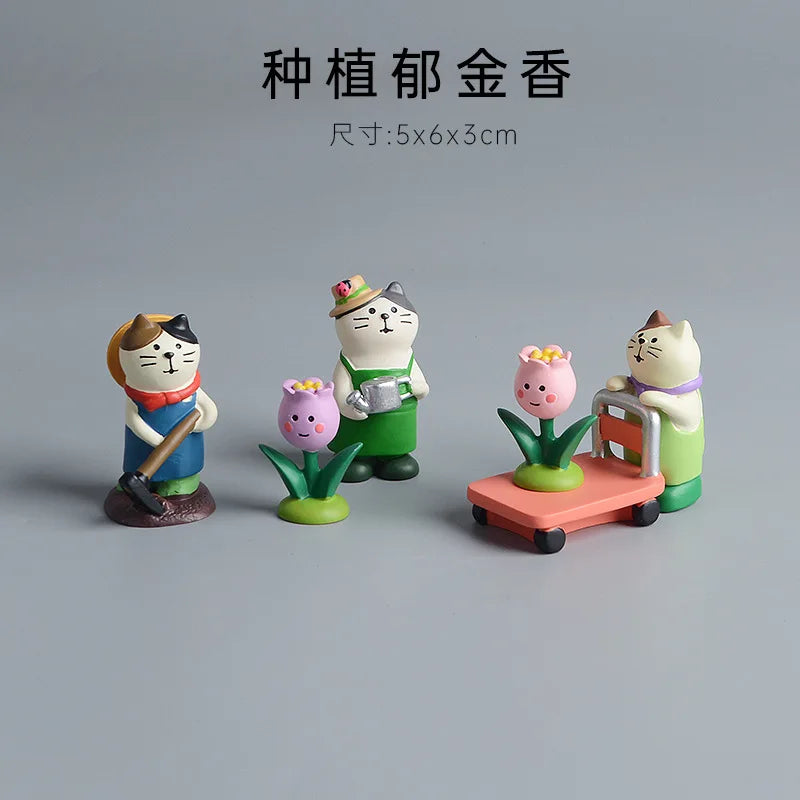 Perfecsy Spring-flowering Scene Decorate Home Decoration Garden Farm Scene Series Bookshelf Decoration Set Children's Toy Dol