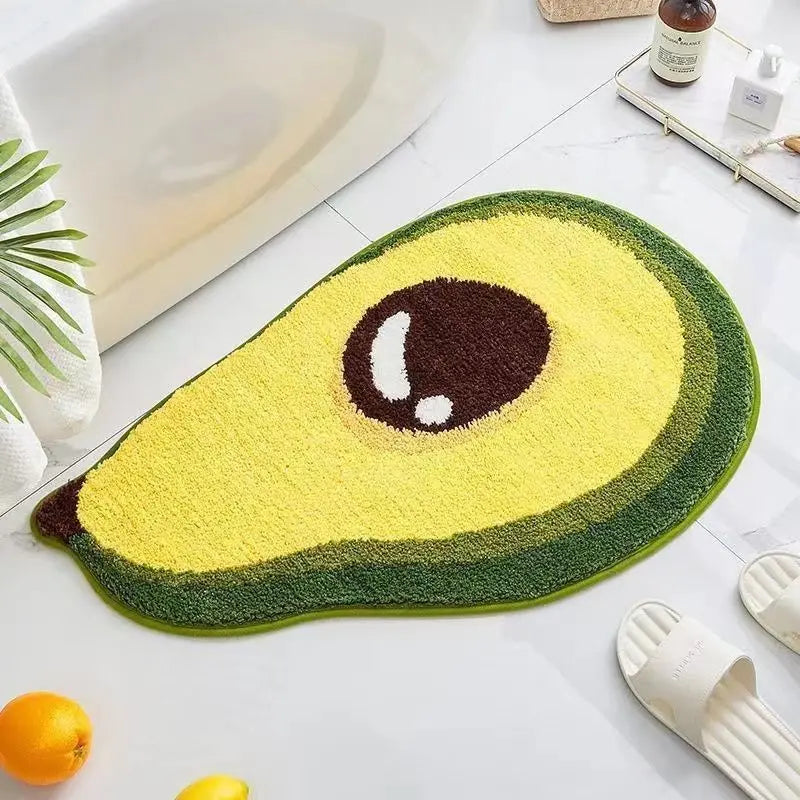 Perfecsy VIKAMA Little Fresh Fruit Special Imitation Cashmere Carpet Warm Machine Washable Bathroom Door Carpet Porch Mat Hom