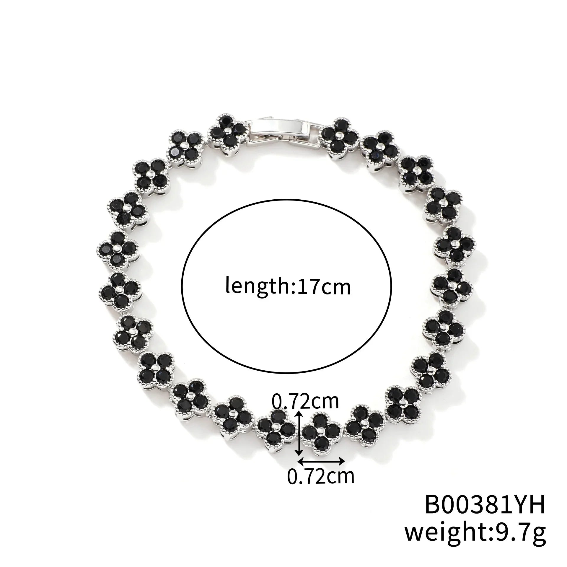MyClosetAid Crystal Flower Lucky Stainless Steel Bracelet — feature highlight