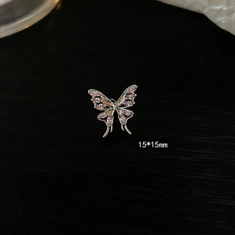 MyClosetAid 1 PCS Pink Bowknot Shiny Ear Bone Nail 316L Stainless Steel Korean Style Zircon Crystal Earring Women Y2K Cute Co