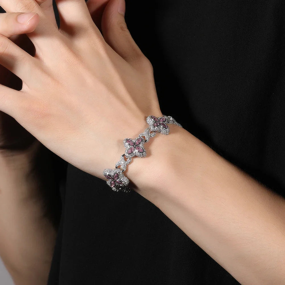 MyClosetAid Iced clover Bracelet — back view