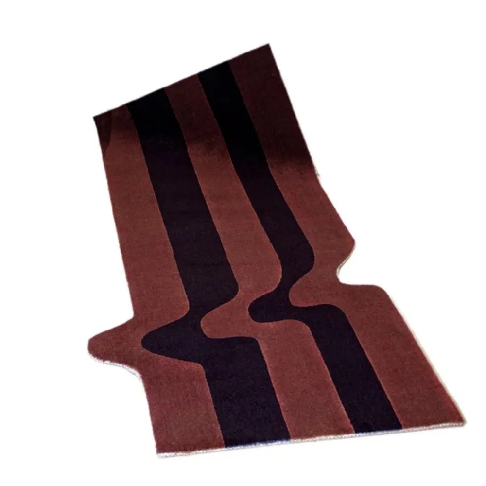 Perfecsy VIKAMA Dark Green Striped Wave Rug Bedside Anti Slip Mat For Bedroom Nordic Style Living Room Bedroom Floor Mat Home