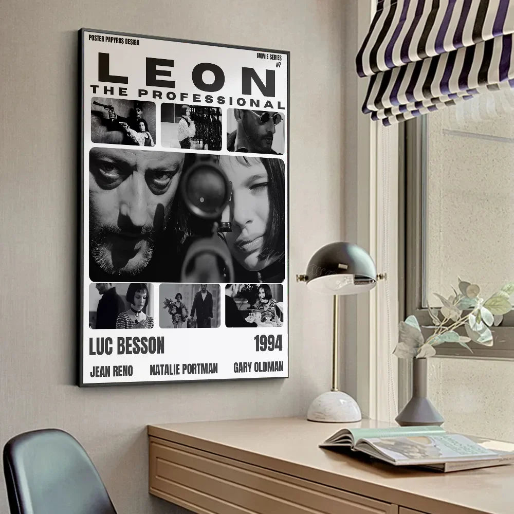Perfecsy Vintage Retro Minimalist Movie Leon Leon_ The Profession Poster HD Posters Home Room Bar Cafe Decor Art Wall Paintin
