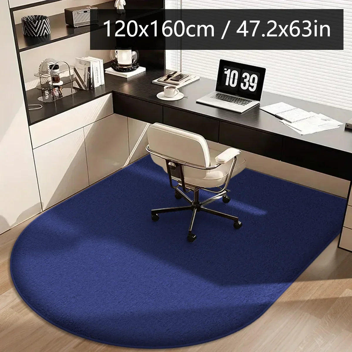 Perfecsy VIKAMA Solid Colour Arched Rug Soft And Non-Slip Office, Study Computer Chair Mat Dressing Table Foot Pad Home Decor