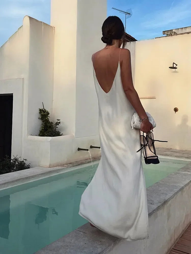 Envy NYC Envy NYC Sunset Seeker White Maxi Dress — lifestyle worn / used context