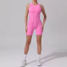 DINGPAI Back Scrunch Yoga Jumpsuit Women One-Piece Suit Sleeveless