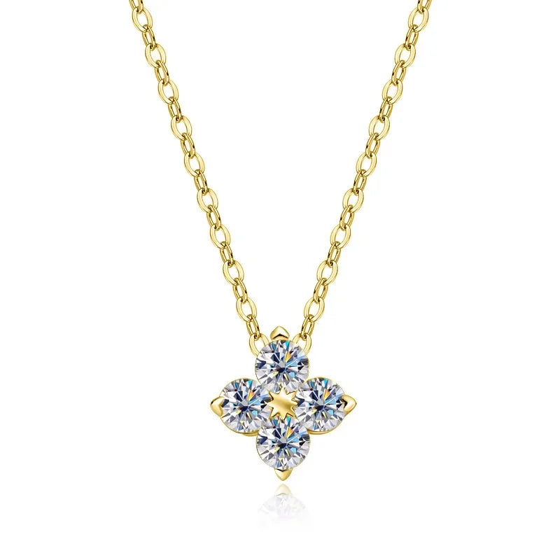 SORI STYLE VVS1 D Flower Moissanite Pendant Necklace for Women — in-use photo