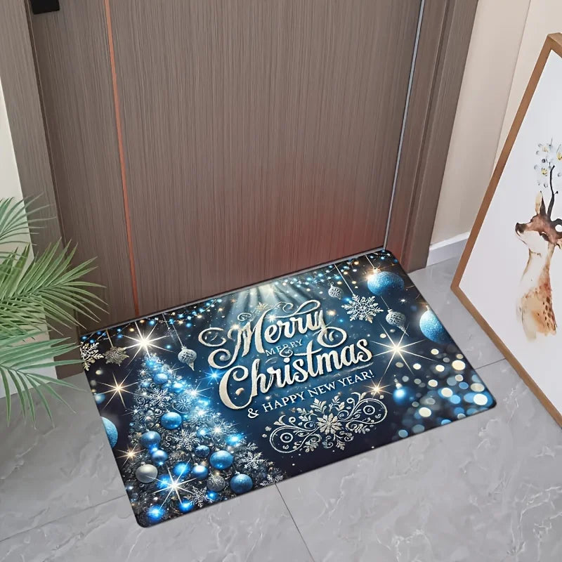 Perfecsy VIKAMA Christmas carpet soft doormat Christmas tree romantic floor mat living room carpet Rug For Bedroom Welcome Ma
