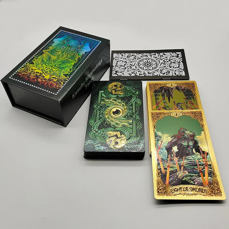 Legend Cthulhu Whispers Of The Old Gods Luxe Gold Foil Tarot PVC Divination Cards With Frosted Finish In Nice Megnetic Box