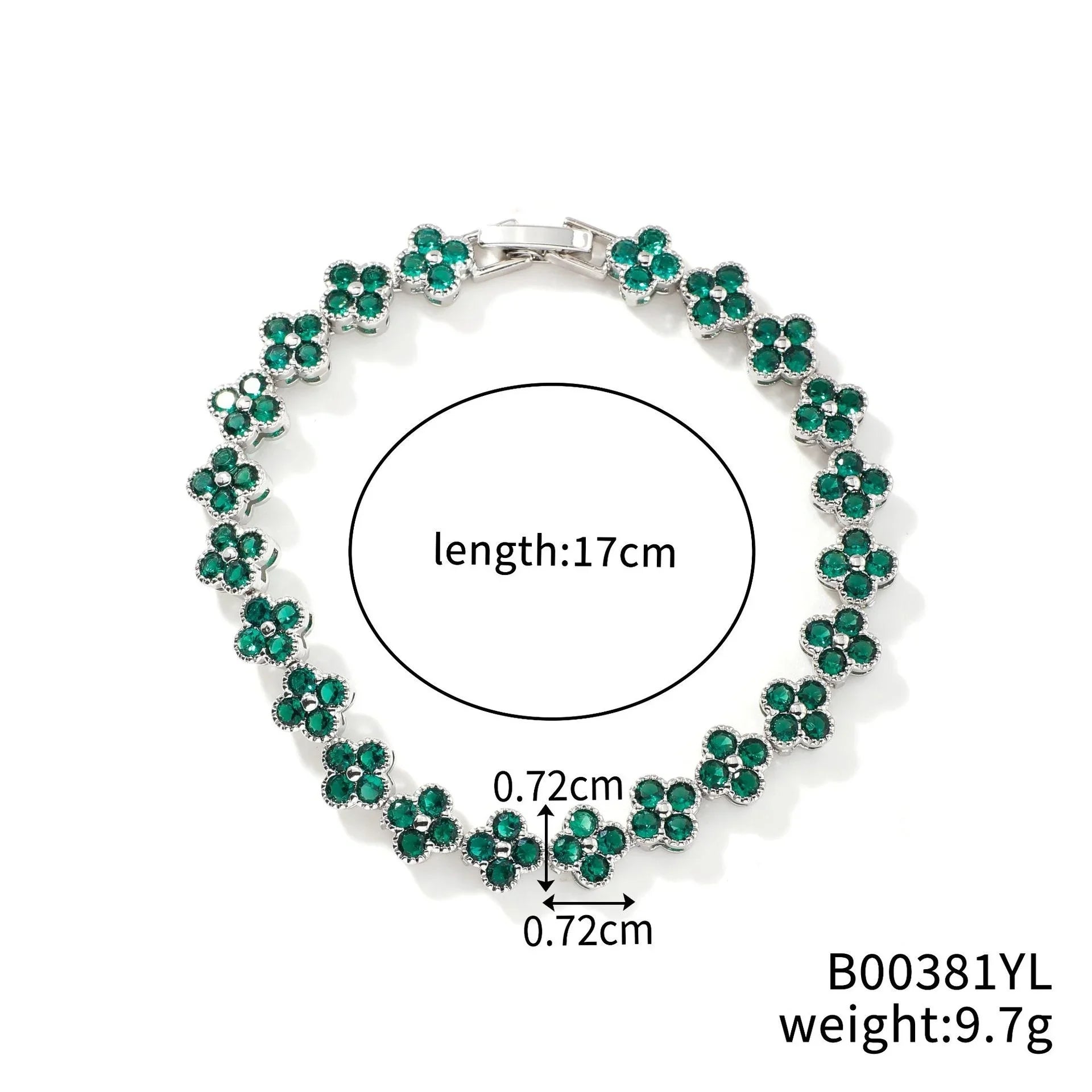 MyClosetAid Crystal Flower Lucky Stainless Steel Bracelet — product on model