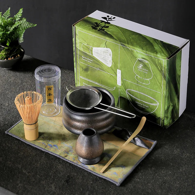 4PCS Japanese Matcha DIY Tea-Making Tools Bamboo Matcha Whisk Scoop Bowl Tea Whisk Brush Suits Ceremony Accessories