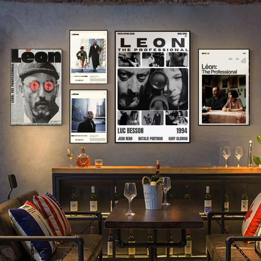 Perfecsy Vintage Retro Minimalist Movie Leon Leon_ The Profession Poster HD Posters Home Room Bar Cafe Decor Art Wall Paintin