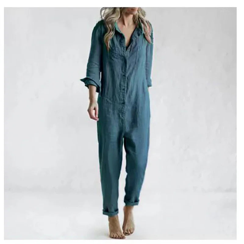 Envy NYC Envy NYC Lili Linen Vintage Jumpsuit — construction detail