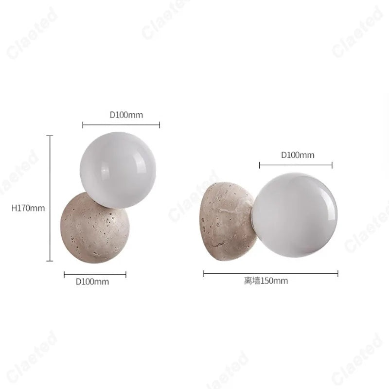 Creative Retro LED Cream Wind Tunnel Stone Lamp Living Room Background Wall Corridor Bedroom Bedside Lighting