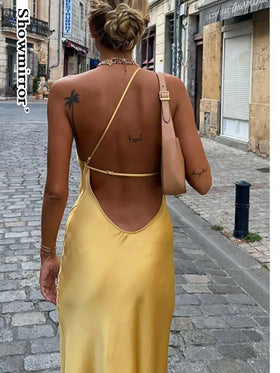 Envy NYC Satin Backless Maxi Dress