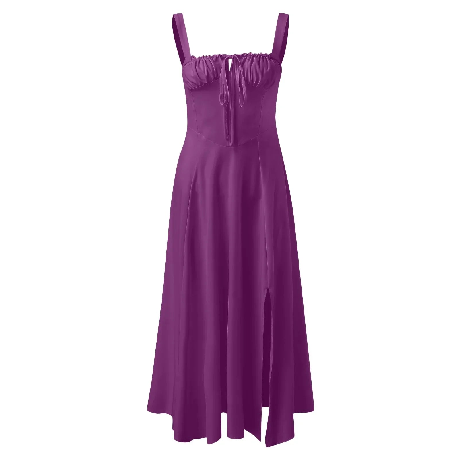 Envy NYC Envy NYC Square Neck Lace Up Corset Midi Dress — lifestyle worn / used context