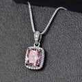 MyClosetAid Cubic Zirconia Pendant Necklace White/Green/Purple/Pink Colors — main product shot