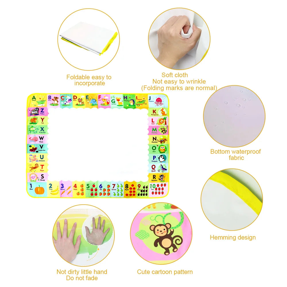 Magic Water Drawing Mat Coloring Doodle Mat with Magic Pens Educational Toys  Painting Board Montessori Toys for Kids Gifts