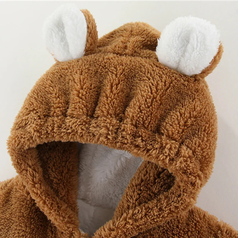 SORI STYLE Winter Hooded Baby Romper with Cute Ears — main product shot