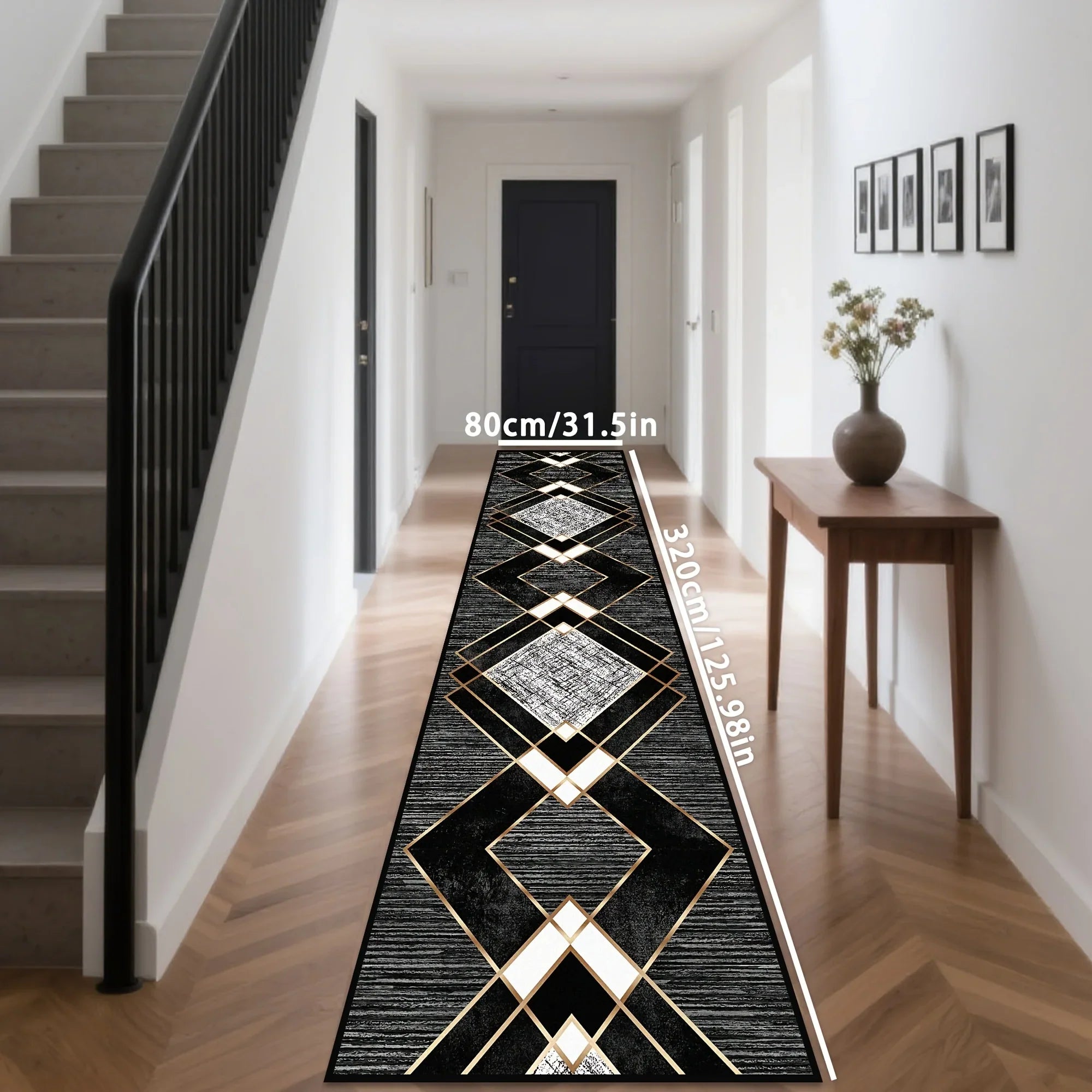 VIKAMA Black Skull Carpet Halloween Decoration Gothic Style  Large Area Rugs Balcony Hallway Rug Kitchen Floor Rug Doormat