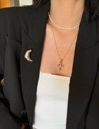 Envy NYC Envy NYC Croissant Brooch Plated Metal — detail shot 6