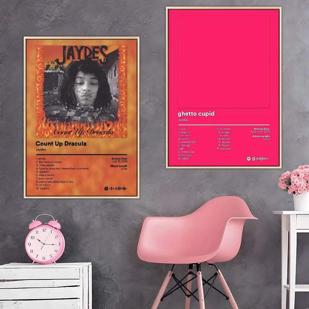Rapper Jaydes Poster Sticky Wall Art Printing Waterproof Home Living Bed Room Bar Aesthetic Decor