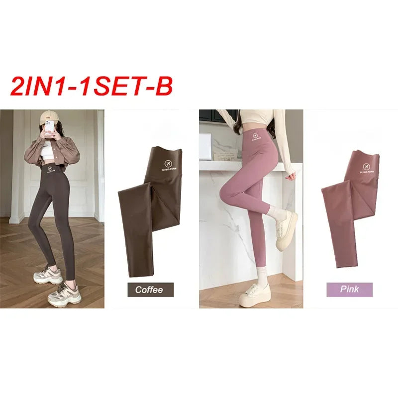 M-XL Shark pants women wear spring  autumn winter thin high-waisted belly lift hip yoga tights small feet black leggings