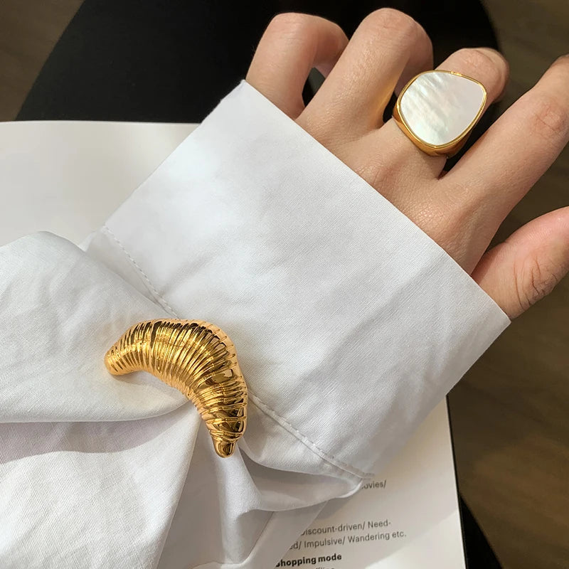 Envy NYC Croissant Brooch Plated Metal