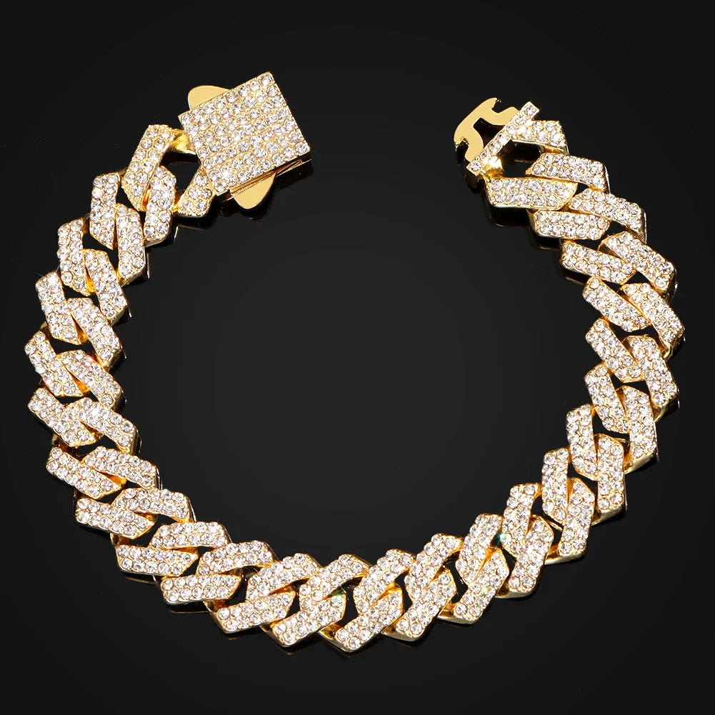 SORI STYLE 14MM Cuban Link Chain Bracelet — in-use photo