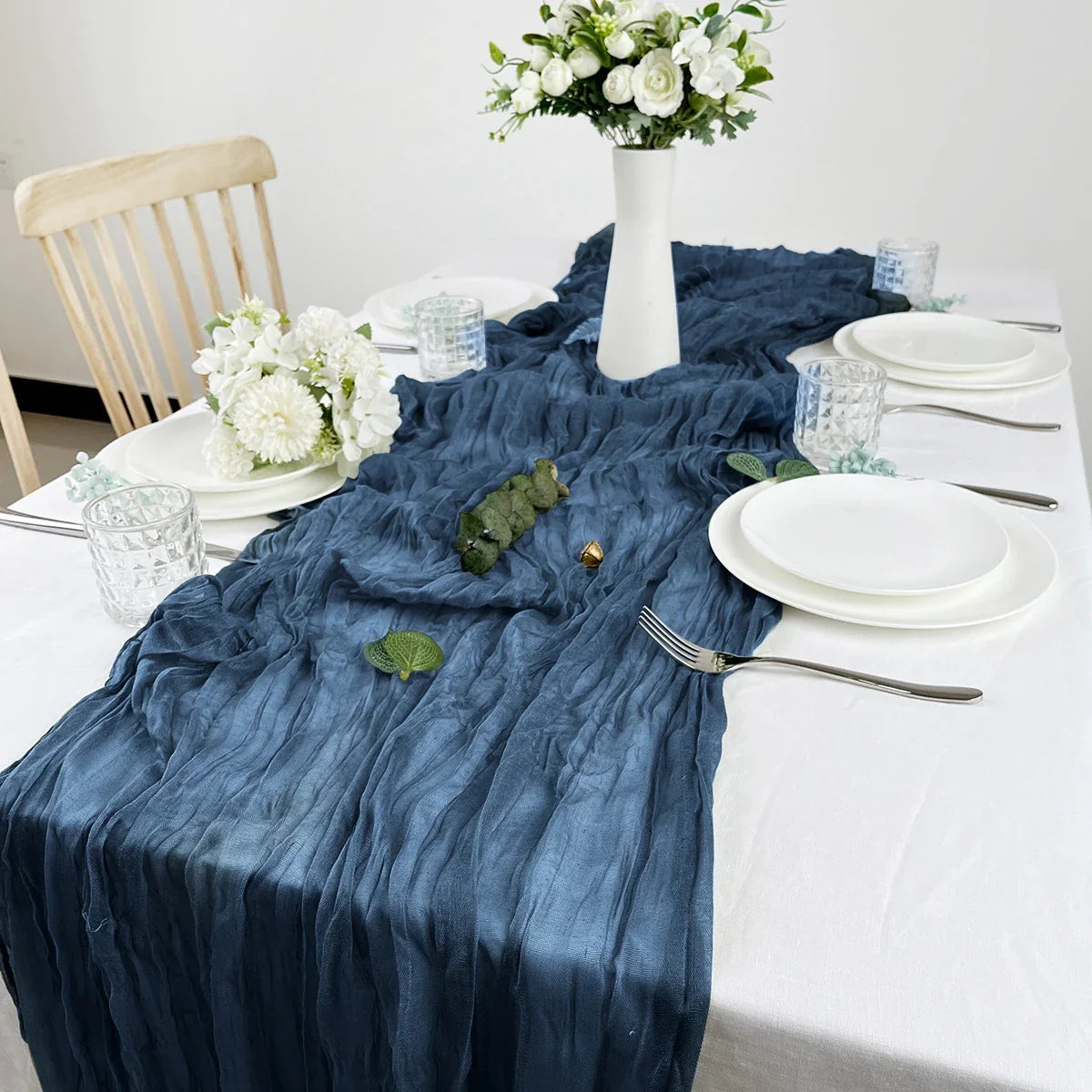 Perfecsy Semi-Sheer Gauze Table Runner Sage Cheesecloth Table Setting Dining Vintage Wedding Party Christmas Banquets Arches 