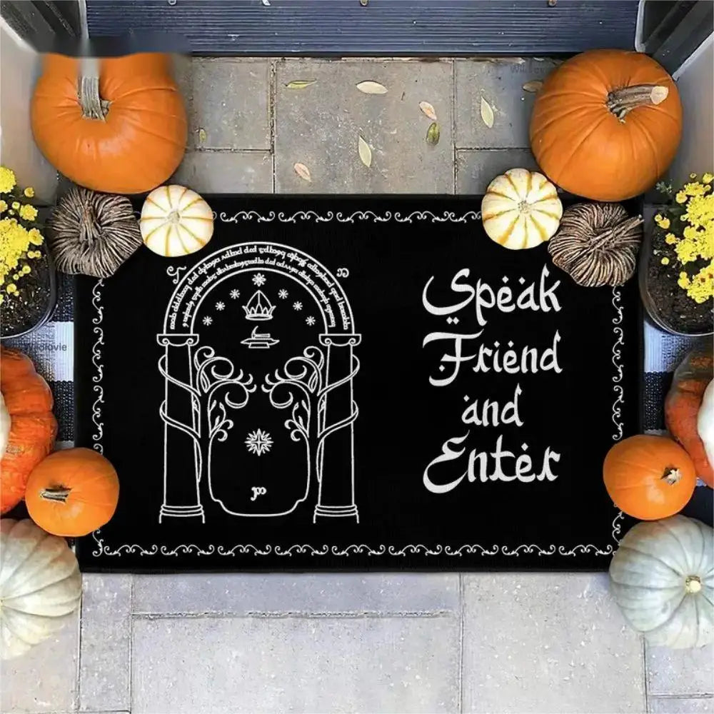Perfecsy VIKAMA The Lord of the Rings Welcome Friends Doormat Halloween Home Decor Indoor Outdoor Rug RV Camping Mat — side v