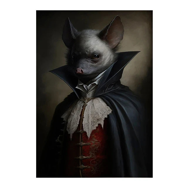 Perfecsy Retro Crow Witch Bat Skull Dark Academia Gothic Victorian Style Wall Art Canvas Painting Poster Print Halloween Gift