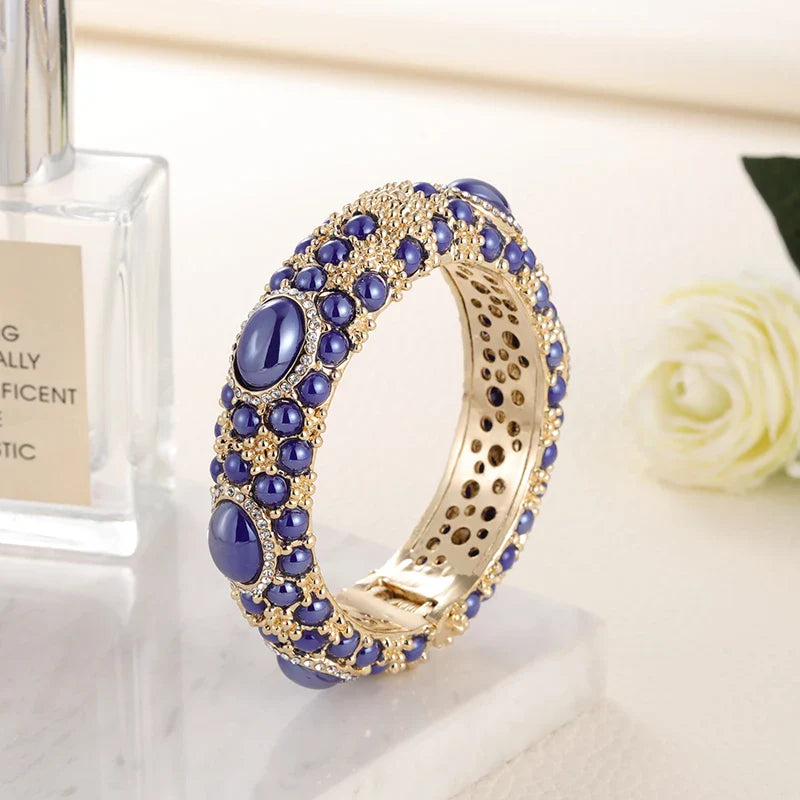 MyClosetAid Gold Plated Rhinestone Resin Bangles — alternative angle