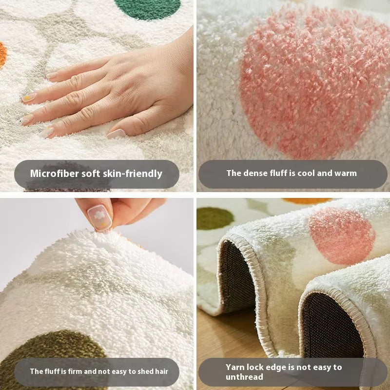 Perfecsy VIKAMA Cute Angel Rabbit Imitation Cashmere Carpet Decoration Living Room Floor Mat Mirror Front Blanket Doormat Rug