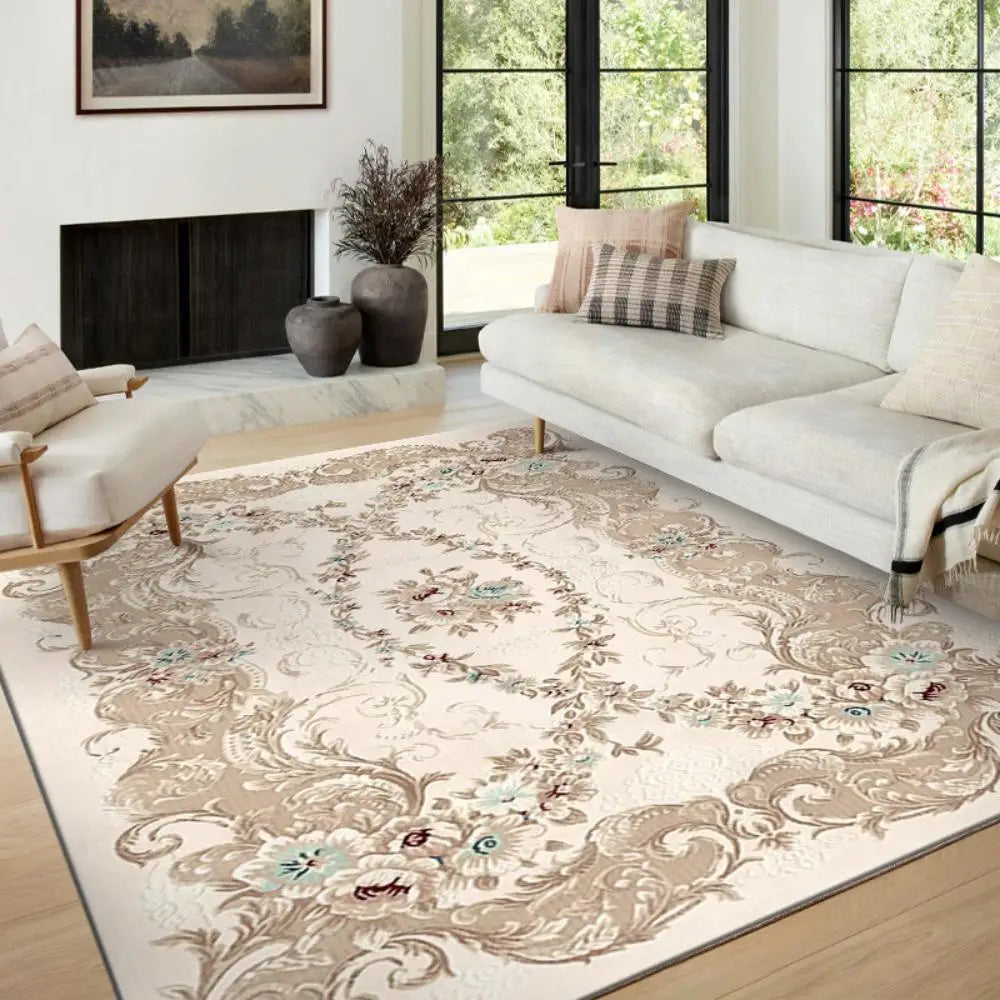 Perfecsy VIKAMA Boho Luxury Carpet Crystal Velvet Bedroom Living Room Mat Home Decor Vintage Exotic Modern Minimalist Large A