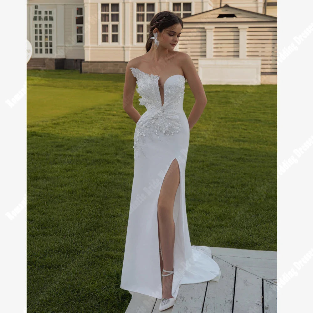 Envy NYC Envy NYC Celebrity Satin & Lace Mermaid Bridal Gown — main product shot