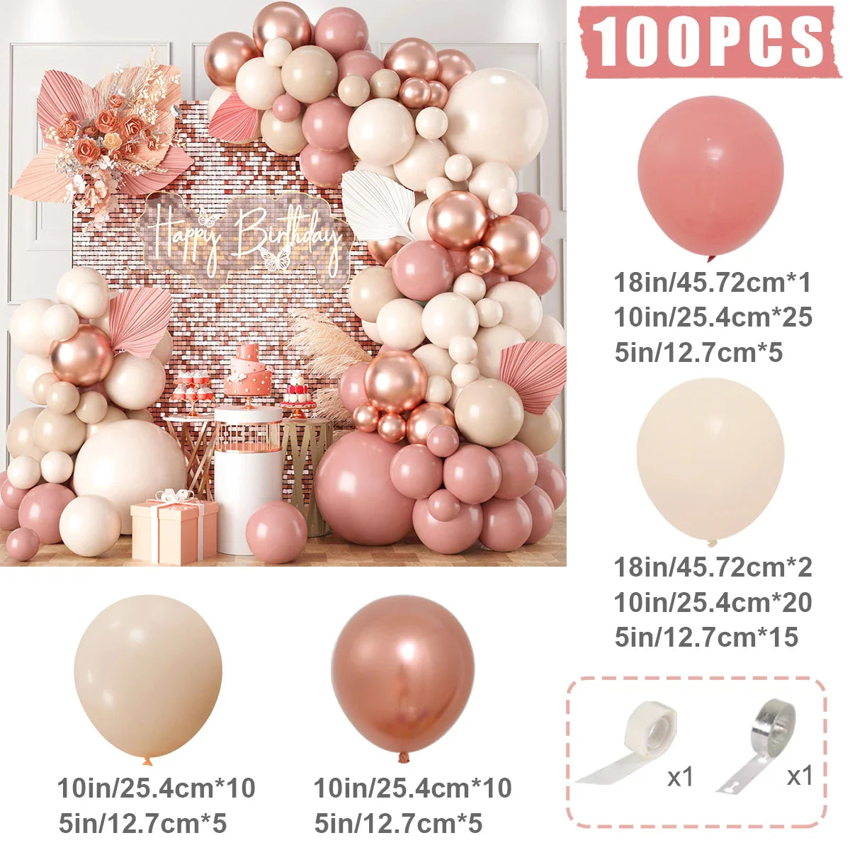 Perfecsy Retro Pink Pastel Macaron Balloons Garland Arch Kit Wedding Birthday Party Decoration Girls Baby Shower Rose Gold Ba