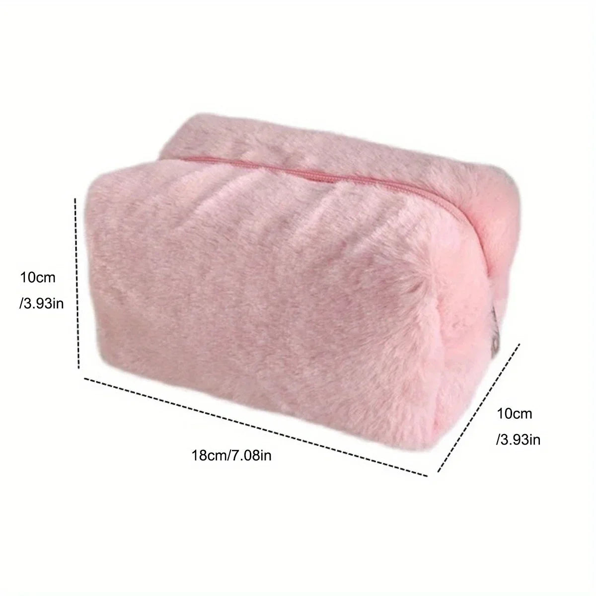 Perfecsy Comfortable Winter Plush Cosmetics Storage Bag - Portable Cosmetics Storage Bag Tote Bag, Stationery Pencil Case — b