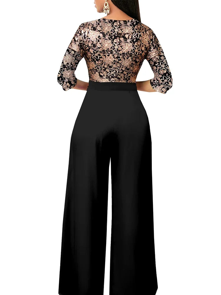 Envy NYC Envy NYC Celebrate Floral Loose Fit Jumpsuit — lifestyle worn / used context