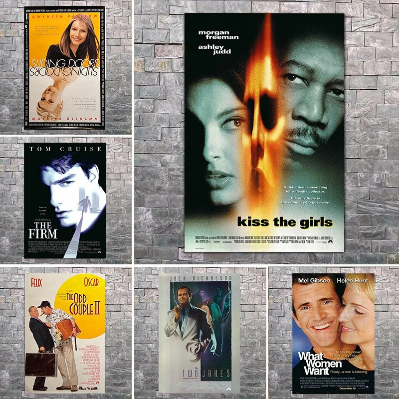 Perfecsy Vintage Classic Movie Poster Kiss The Girls/What Women Want/The Evening Star Retro Film Canvas Print Living Room Wal